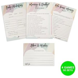 New Rainbow Baby Shower Games - 4 sets of 50 -
